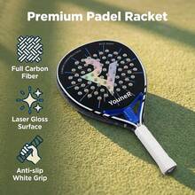 Vợt tennis Padel cao cấp Youner, làm từ sợi carbon nguyên khối với lõi EVA mềm, tay cầm chống trượt tiện dụng, kèm túi đựng cùng màu. - Nhiều màu - Xem 4