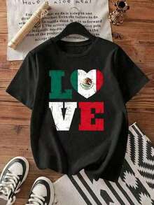 Blusas Bonito Camiseta impresa para mujeres de algodón puro,Playera Mundial 2026 con Escudo de México Canadá EUA, Camiseta de Fútbol World Cup 2026 Estampada Blanca, Ropa Deportiva Unisex Manga Corta Cuello Redondo, Blusa de Algodón Estilo Urbano Holgada, Regalo para Fanáticos del Balompié Copa 2026 100% Cotton Blusas Para Mujer Casual - Negro - Ver 2
