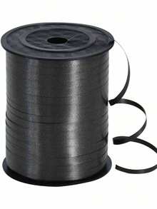 1 Roll 200m Black Curly Ribbon, Suitable For Gift Wrapping, Wedding, Birthday, Balloon Decoration, Etc. Shiny Metallic Ribbon, Suitable For Bouquet And Floral Packaging, Valentine's Day, Wedding, Birthday, Etc. - Multicolor - View 8