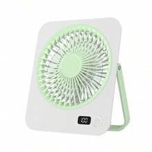 1pc Ultra-Quiet Mini Desktop Electric Fan, High-Airflow Portable Wall-Mounted Fan, USB Rechargeable Ultra-Thin Cooling Fan, Long-Lasting Battery Life For Indoor And Outdoor Use - A - View 12