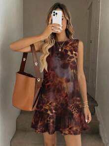Vestido mini estampado para mujer, adecuado para primavera y verano - Multicolor 4 - Ver 6