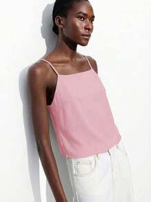Blusa sin mangas con lazo ajustable, elegante para fiesta, oficina, viajes, casual, romántica, adecuada para invitados de boda, anfitriones, citas, fiestas, conciertos, desayunos, aeropuerto, vacaciones de verano - Rosa - Ver 5
