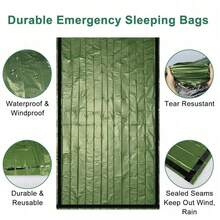 Ultra-Lightweight Polyethylene Multifunctional Sleeping Bag, Waterproof & Windproof, With Reflective Emergency Blanket, Seam Sealed, Suitable For Outdoor Camping And Mountaineering - Multicolor - View 7