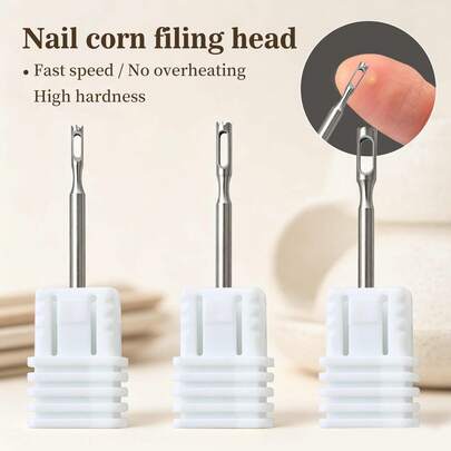 Broca para eliminación de callos, Broca de acero inoxidable para limpiar cutículas y eliminar callosidades, herramienta de arte de uñas de alta dureza sin sobrecalentamiento para manicura y pedicura
