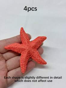 4件套逼真树脂海星摆件，多色人造海星装饰，水族箱鱼缸造景装饰，适用于家居花园婚礼餐桌布置DIY工艺品 - 仿真海星 - 查看 13