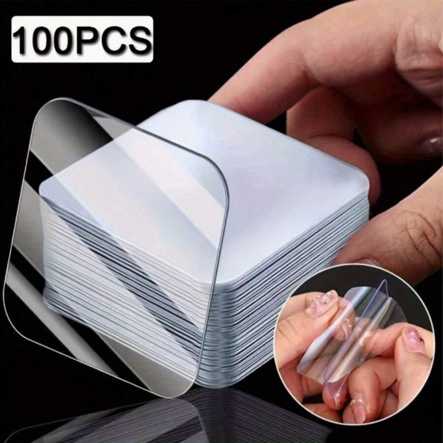 100 piezas de cinta adhesiva doble cara súper fuerte transparente sin necesidad de taladrar o clavar, adecuada para plástico, vidrio, metal, piedra, paneles de yeso y otras superficies