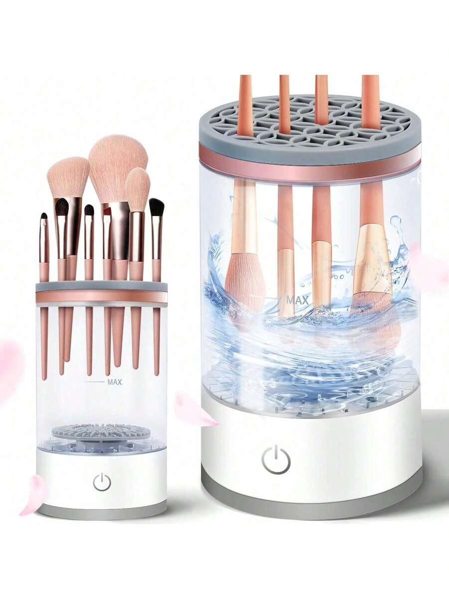 [Automatic Makeup Brush Cleaner] Automatic Makeup Brush Cleaner, Electric Brush Washer For Daily Use, Christmas Gift - White - View 1