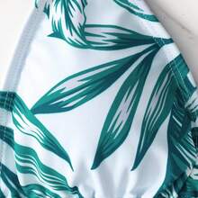 Swim Lushore Swimsuits For Woman Summer Beach 3packs Random Tropical Print Halter Drawstring Side Bikini - Azul Marino - Ver 5