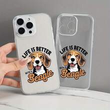 A Transparent Phone Case With A Beagle Dog Design Printed Using UV Technology, Suitable For Various Models, Including 16, 13, 12, 11 And 7/8. - 黑色 - 查看 4
