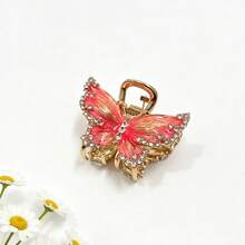 Butterfly Hair Clip, Gradient Enamel Rhinestone Gold Metal Hair Clip, Shiny Women And Girls Hair Clip, Strong Grip, Suitable For Thick/Fine Hair - Multicolor - View 6