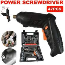 14/26/47 piezas Juego inalámbrico recargable de 3,6V Destornillador eléctrico - Kit de herramientas rotativas que incluye taladro eléctrico multifunción para el hogar, destornillador, luz LED y estuche de transporte - Para proyectos de bricolaje, reparación del hogar y carpintería - Multicolor - Ver 3