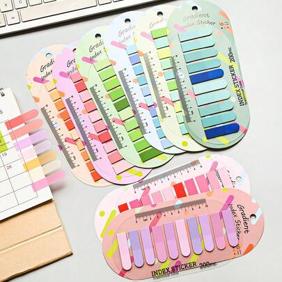 1 Piece / 200 Sheets. Elliptical-Shaped Transparent Color Label Index Stickers. Convenient Sticky Notes For Students, Office Use, Marking Purposes.