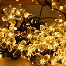1pc 5m/7m/12m/20m/50m/100m LED Solar Powered Flower Fairy String Lights, 8 Modes, Waterproof, For Outdoor Party, Garden, Patio Decor - Solar-powered Cherry Blossom String Lights - View 4