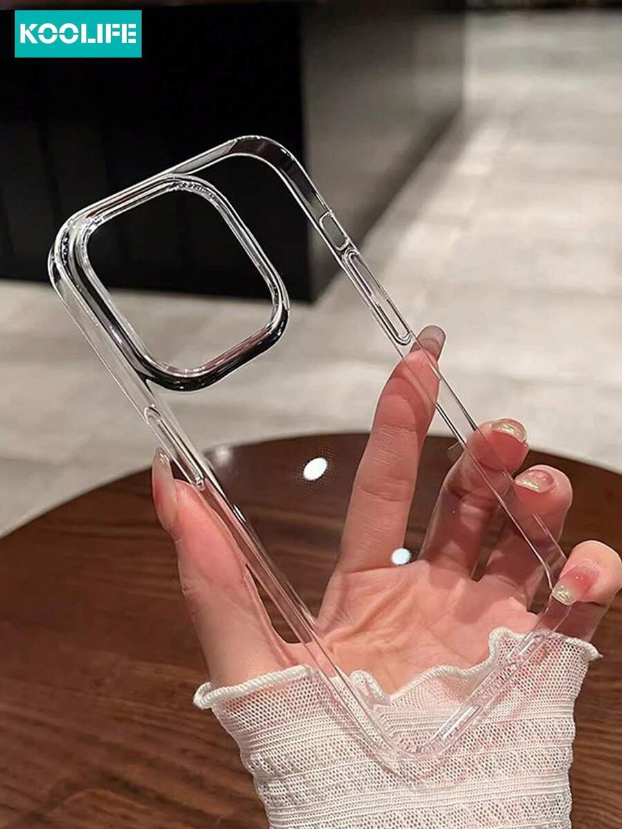 Koolife 1件装极简透明PC硬壳手机壳,超薄防黄变防震保护套,兼容苹果15/15pro/15promax/15plus - 無色 - 查看 1