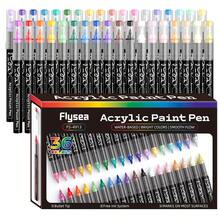 12/24/36 Pennarelli acrilici colorati, punta da 1-2mm, adatti per disegno/graffiti per adulti, applicabili per arti e mestieri fai-da-te - tessuto, legno, pietra, ceramica, metallo, ritorno a scuola - Set - Visualizzare 13