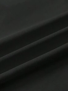 Blusa informal de unicolor de manga larga para mujer - Negro - Ver 5
