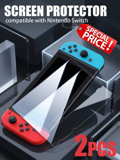 2 peças [Película Protetora Ultra Clara] Compatível com Switch 2/Switch Lite/Switch OLED/Série Switch. Feita de vidro temperado de alta qualidade avançado, apresentando a verdadeira cor e brilho da tela sem nenhum efeito embaçado ou de névoa. Aplicação manual necessária, sem aplicador de adesivo auxiliar ou estrutura de posicionamento. Os usuários precisam julgar o nível de alinhamento por conta própria, cobrir e pressionar as bolhas gradualmente de um lado. Recomenda-se pressionar por seções.