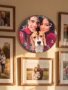 Customized Wooden Round Photo Wall Clock. Photos Can Be Customized. Creative DIY Digital Wall Clock, 8-Inch, 10-Inch Or 12-Inch Personalized Acrylic Wall Clock, Accurate And Reliable Timing. Mother's Day Gift, Personalized Family Gift, Silent Wall Clock For Mom And Grandma - Multicolor - View 12