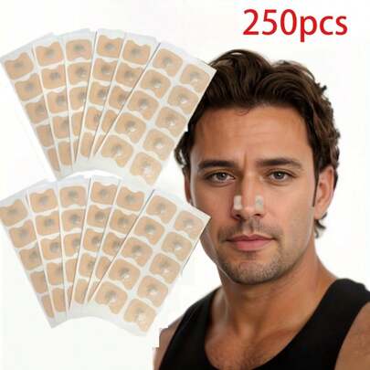 190pcs Magnetic Nasal Dilator Stickers (No Expanders Included) - Round & Square Adhesive Strips For Sleep, Sports & Outdoor Breathing Support - Strong Hold, Comfortable Nasal Strips For Enhanced Airflow, Nasal Strips For Breathing, Sleep Aid, Flexible Design, Skinfriendly Material, Sleep Apnea Aid