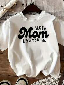 Camiseta de regalo para el Día de la Madre, el mejor regalo de agradecimiento para mamá, frases de agradecimiento para madre, camiseta con estampado de monograma, camiseta casual de manga corta y cuello redondo para verano y primavera, para Frescura de Verano para Mujer 100% Algodón - Blanco - Ver 2