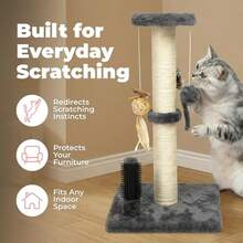 Catify Cat Scratcher Fun Interactive Scratchers Posts Poles Claw  Furniture Saver Indoor Play Port Natural Cat Behaviors Heavy Duty - Gray 11.78 X 11.78 - 貓抓柱(灰色) - 查看 2
