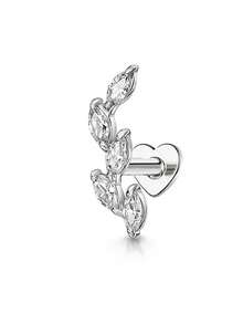 Khuyên tai bạc S925 hình trái tim, mặt phẳng, dùng cho xỏ lỗ tai • Khuyên tai sụn tai 16G có ren • Khuyên tai vành tai • Khuyên tai vành tai • Khuyên tai đeo nhiều lớp - Bạc - Xem 23