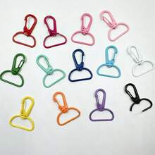10pcs Colorful Baked Paint Round Tail Hook D-Shaped Buckle With Semi-Circular Bottom Connection Buckle Keychain, Diy Handcrafted Accessory Hanging Buckle Plate Buckle, Suitable For Backpack Keychain Connection Ring, Mobile Phone Chain Pendant Buckle, Belt Rope Connection - Round Tail Hook - View 6
