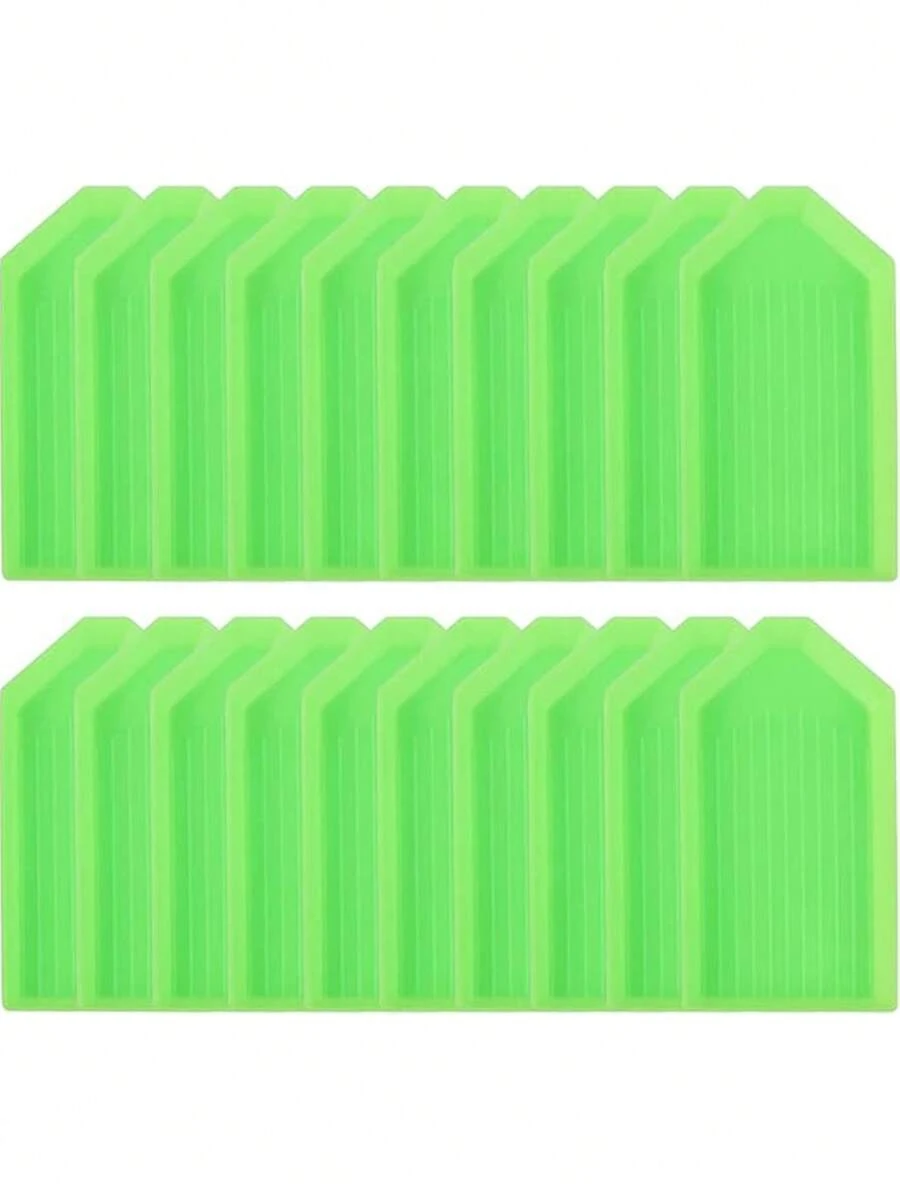 20个绿色钻石画托盘 - 5D DIY钻石画工具配件 - 查看 1