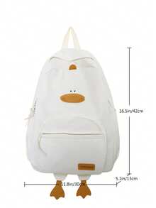 2026 New High-Value Student Backpack, Minimalist Corduroy Large Capacity Middle School Backpack - White - View 5