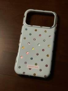 柔軟奶藍色亮面波點手機殼，適用於 iPhone 17/17 Pro/17 Pro Max，全包覆保護殼，適用於 iPhone 14/15 Pro/16 Pro Max，柔軟彈性 - 淺藍色 - 查看 2