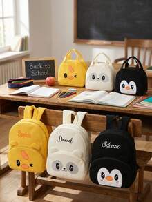 Mochila & Lonchera Personalizada con Nombres Bordados a Medida, Adorable Bolsa de Regreso a la Escuela, Regalo Único para Él o Ella - Multicolor - Ver 1