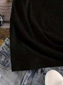 [Entrega Local]Playera Para Mujer Camiseta de Mujer con Estampado "Be Your Own Kind Of Beautiful" en la Parte Delantera y Trasera, Top Casual de Manga Corta, Ropa de Mujer - Negro - Ver 5