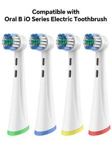 رؤوس فرشاة أسنان بديلة متوافقة مع فرشاة الأسنان الكهربائية OralB IO، رؤوس فرشاة أسنان بديلة للتنظيف الدقيق الاحترافي متوافقة مع سلسلة فرش الأسنان الكهربائية Oralb IO 2/3/4/5/6/7/7G/8/9/10 (4/8/12 قطعة) - أبيض - مشاهدة 2