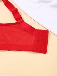 mimilemon Plus Size Comfortable Lace Underwire Bra - Wide Straps, Lift & Enhance, Side Support, Full Coverage, All-Day Comfort, Conceals Side Boob - Red - View 6