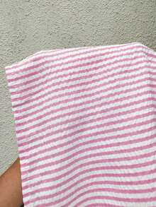 Women's Casual Striped Skirt - Rosa - Ver 5