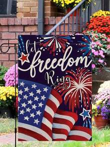 Cờ vườn "Let Freedom Ring" mừng ngày Quốc khánh 4 tháng 7, cờ sân vườn hai mặt mang tinh thần yêu nước, cờ Mỹ với họa tiết pháo hoa và ngôi sao, cờ trang trí ngày Quốc khánh, thích hợp sử dụng ngoài trời trên sân hiên và bãi cỏ, kích thước 12x18 inch. - G - Xem 5