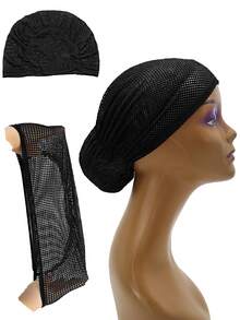 2/1 chiếc mũ lót lưới thoáng khí màu đen cho khăn trùm đầu Hijab, mũ lưới che phủ toàn bộ đầu dành cho phụ nữ, có độ co giãn cao/không co giãn, mũ lót thoáng khí cho khăn trùm đầu. - Nhiều màu - Xem 8