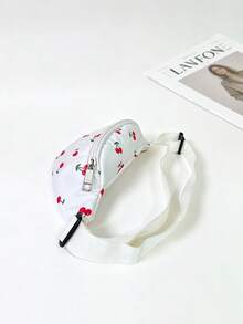 1 chiếc túi đeo hông/đeo chéo bằng nylon nhẹ, họa tiết quả anh đào, có khóa kéo, dễ thương, thích hợp sử dụng hàng ngày. - A - Xem 8