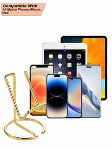 1 Adjustable Telephone Stand, Portable Telephone Stand, Dual-Purpose Metal Card Holder And Desktop Telephone Stand Suitable For Living Room, Bedroom And Study, Iron Alloy Telephone Stand, Telephone Accessories, Mobile Phone Accessories - Multicolor - View 4