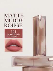 JOOCYEE MUDDY ROUGE 啞光絲絨唇膏 持久防暈染 不沾杯 - #121 失焦桃木 - 查看 3