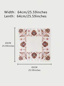 1 pièce Foulard polyester imprimé floral, accessoire décoratif polyvalent pour toutes les saisons - #1 Brun - Voir 2