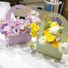 2個可折疊紙花籃 手提禮品袋 婚禮花卉包裝 母日與開齋節假期禮物 - A - 查看 10