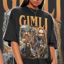 Vintage gimli shirt graphic designs 90s T-Shirt uniS1ex adult T1EEFor woman shirt Camiseta 100% Algodón Unisex - Playera Casual Premium de Corte Cómodo - Negro - Ver 1
