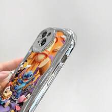 Disney Lilo & Stitch Phone Case, Cartoon Art Protective Cover. Compatible With IPhone 17, 16, 15, 14, 13, 12, 11 Pro Series, Featuring Plush Stitch With Other Cartoon Characters In Front Of The Warner Bros. Water Tower, Perfect For Animation Fans, Ideal For Birthdays, Holidays, Anniversaries, Graduation Gifts, Or Any Special Occasion To Surprise Family, Friends, Classmates, And Loved Ones. - 銀色 - 查看 6