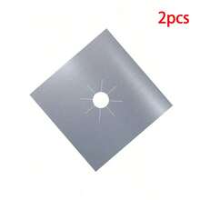 2pcs Gas Stove Top Clean Mat, Reusable Stove Burner Protector, Non-Stick, Heat-Resistant, Easy To Clean Kitchen Items Kitchen Accessories Kitchen Kitchen Tools - Silver - View 8