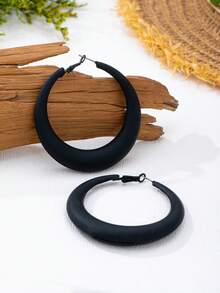 1 Đôi bông tai tráng men hình tròn rỗng, kiểu dáng tối giản, phóng khoáng, mang phong cách thời trang Âu Mỹ, thích hợp cho các buổi đi chơi mùa hè và dự tiệc. - Màu Hồng Tươi - Xem 5