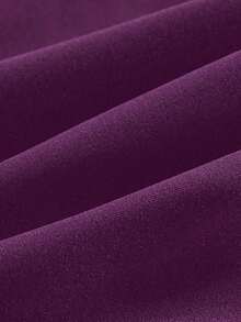Conjunto de traje de baño de una pieza sin mangas de unicolor con falda pareo para mujer - Morado - Ver 7