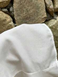 Camiseta ajustada con cuello de encaje negro, estampado de lunares blanco y negro para mujer - Multicolor - Ver 9