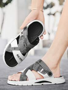Sandales d'été  pour hommes avec semelle souple, design convertible, anti-dérapantes et désodorisantes pour la plage - Gris - Voir 13