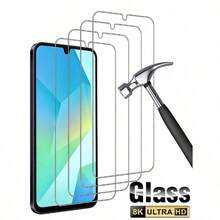 4 Stück Hochauflösender gehärteter Glas Bildschirmschutz für Galaxy S25, S24, S23 FE, A03, A04, A05, A06, A07, A13, A14, A15, A16, A17, A23, A24, A25, A26, A27, A34, A35, A36, A37, A54, A55, A56, A57, einfache Installation, kratzfest, kompatibel mit Handyhüllen, hochklare Transparenz - Transparent - Übersicht 1